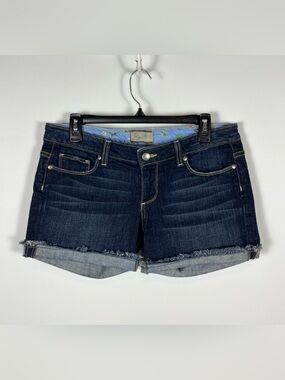 Paige Silver Lake Cut Off‎ Dark Wash Stretch Denim Shorts Size 26